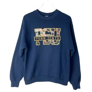 Sold🥀 Penn State Vintage Embroidered Sweatshirt Blue Floral College Size Large